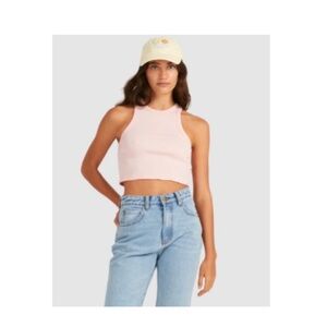 Billabong Light Pink Ribbed Crop Tank